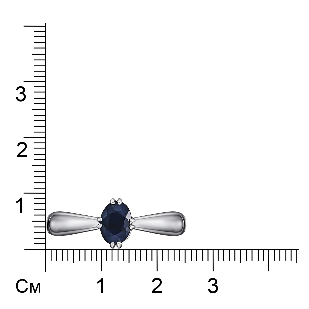Серебряное кольцо 925 пробы; вставки 1 Сапфир 1,059 U/2