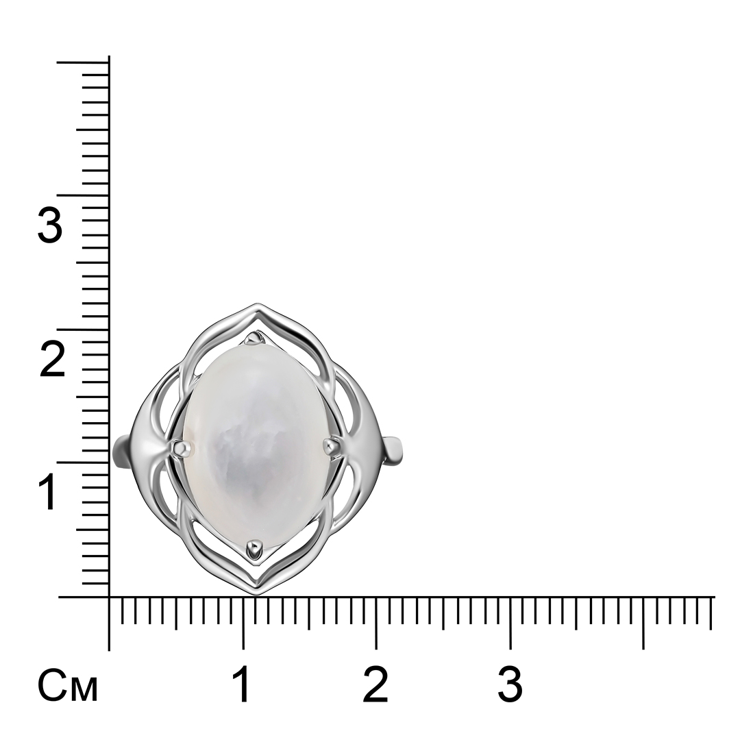 Серебряное кольцо 925 пробы; вставки 1 Перламутр белый;
