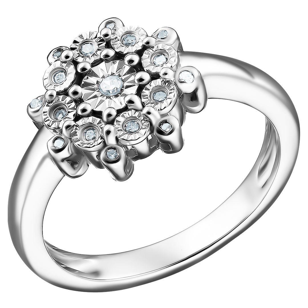 Серебряное кольцо с бриллиантами