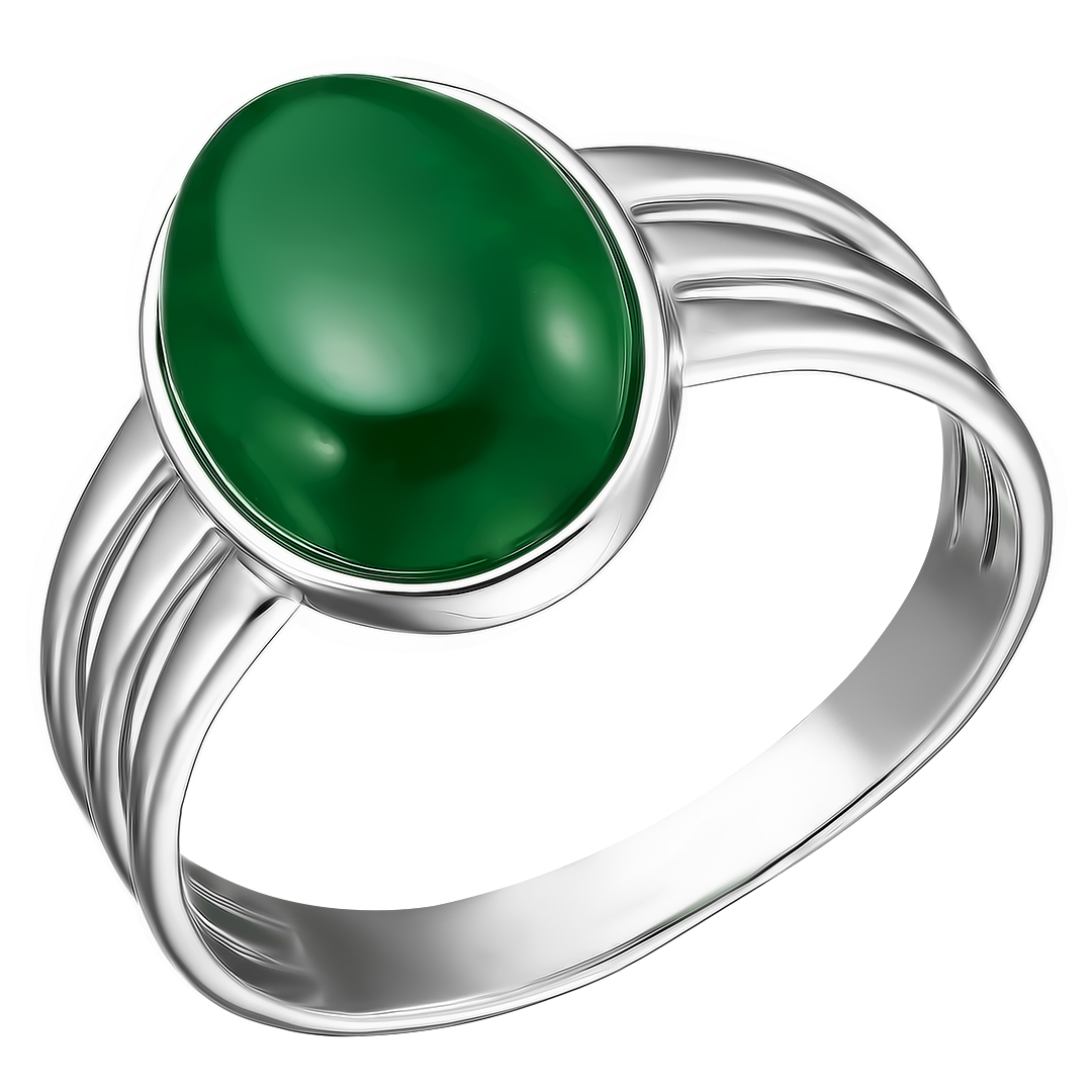 Серебряное кольцо 925 пробы; вставки 1 Жадеит;