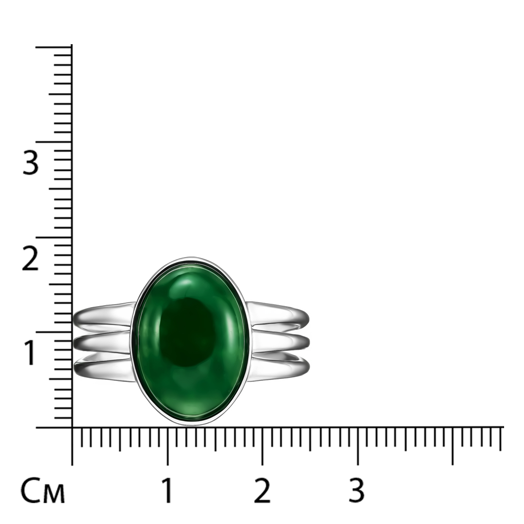 Серебряное кольцо 925 пробы; вставки 1 Жадеит;