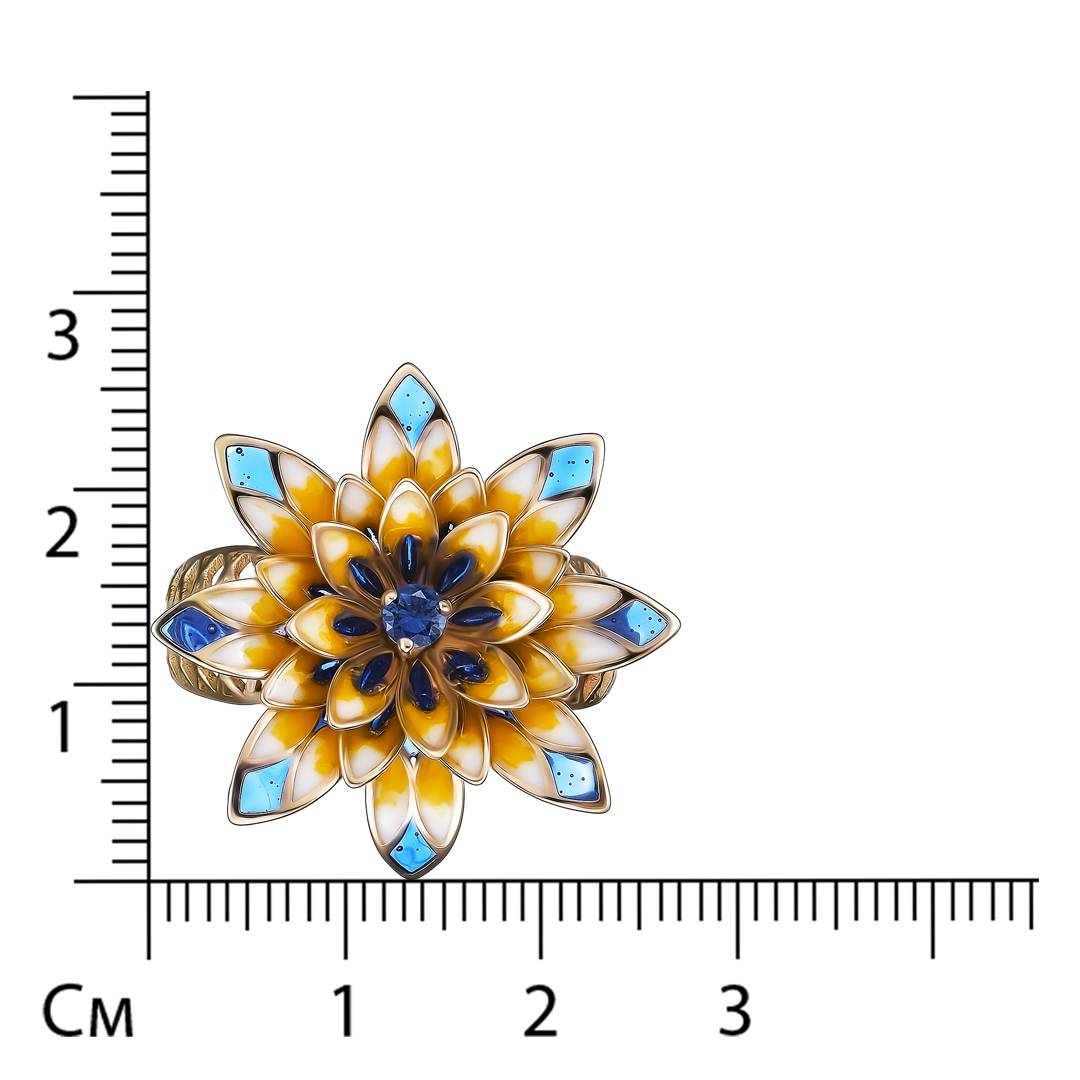 Кольцо из золота с сапфиром "Цветок"