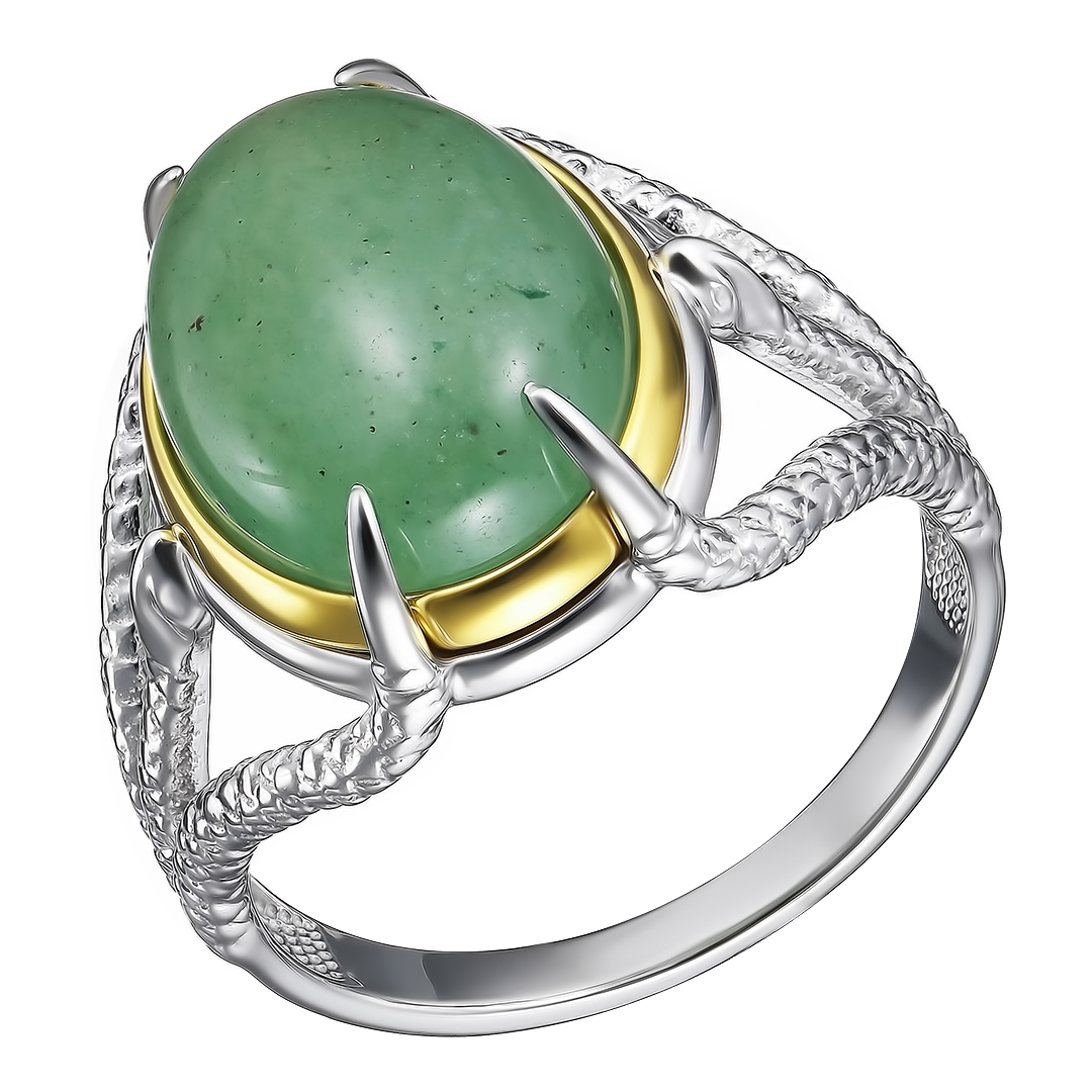 Серебряное кольцо 925 пробы; вставки 1 Авантюрин;