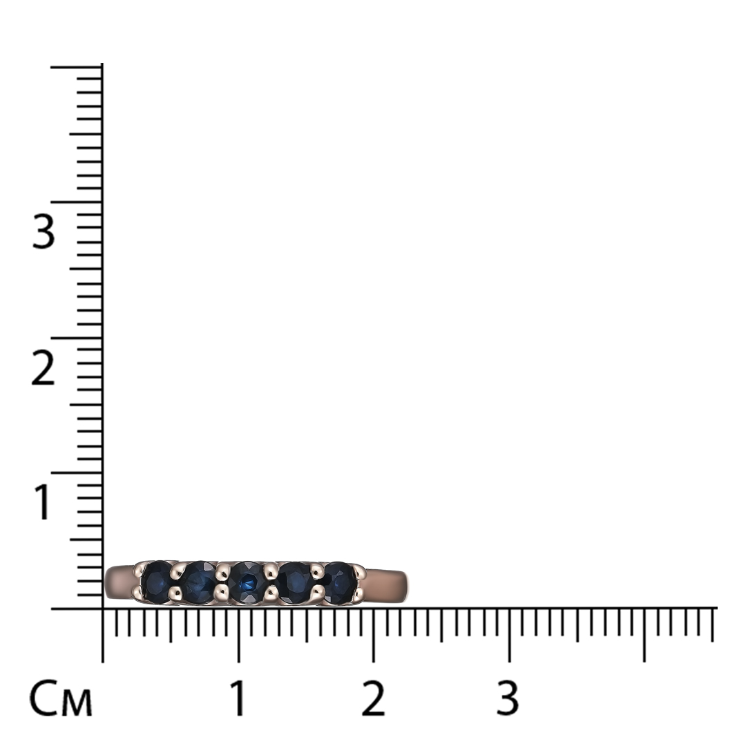 Серебряное кольцо 925 пробы; вставки 5 Сапфир 0,59 U/2