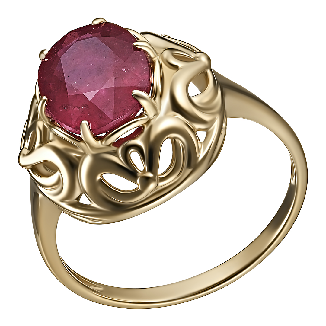 Серебряное кольцо 925 пробы; вставки 1 Рубин 2/F 3,743