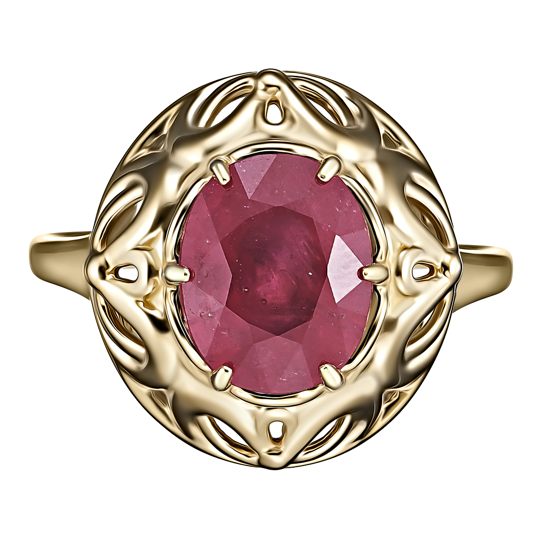 Серебряное кольцо 925 пробы; вставки 1 Рубин 2/F 3,743