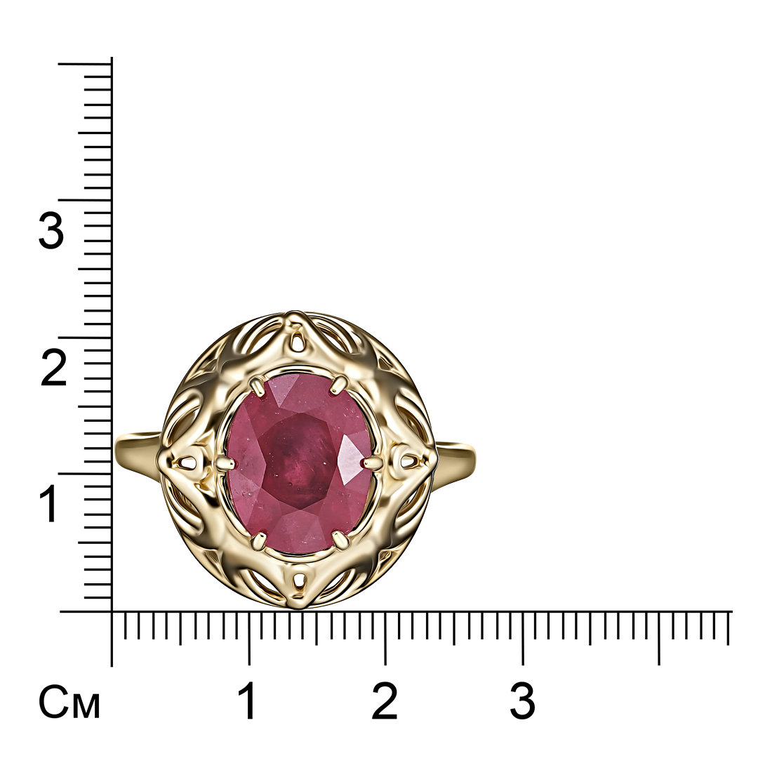 Серебряное кольцо 925 пробы; вставки 1 Рубин 2/F 3,743