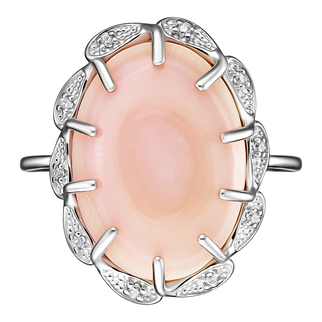 Серебряное кольцо с кораллом