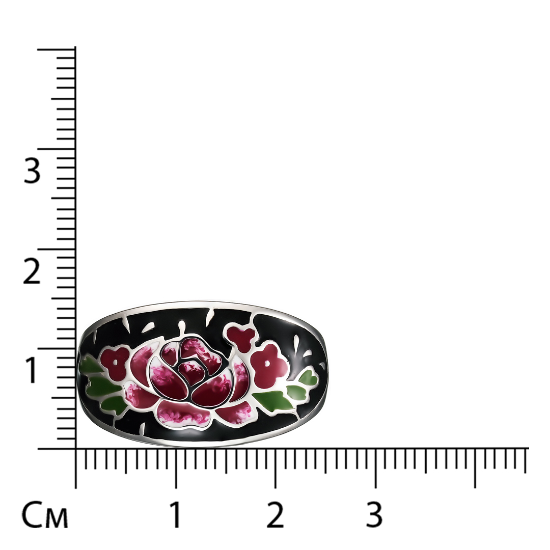 Серебряное кольцо 925 пробы; вставки Юв. Эмаль разноцв.;