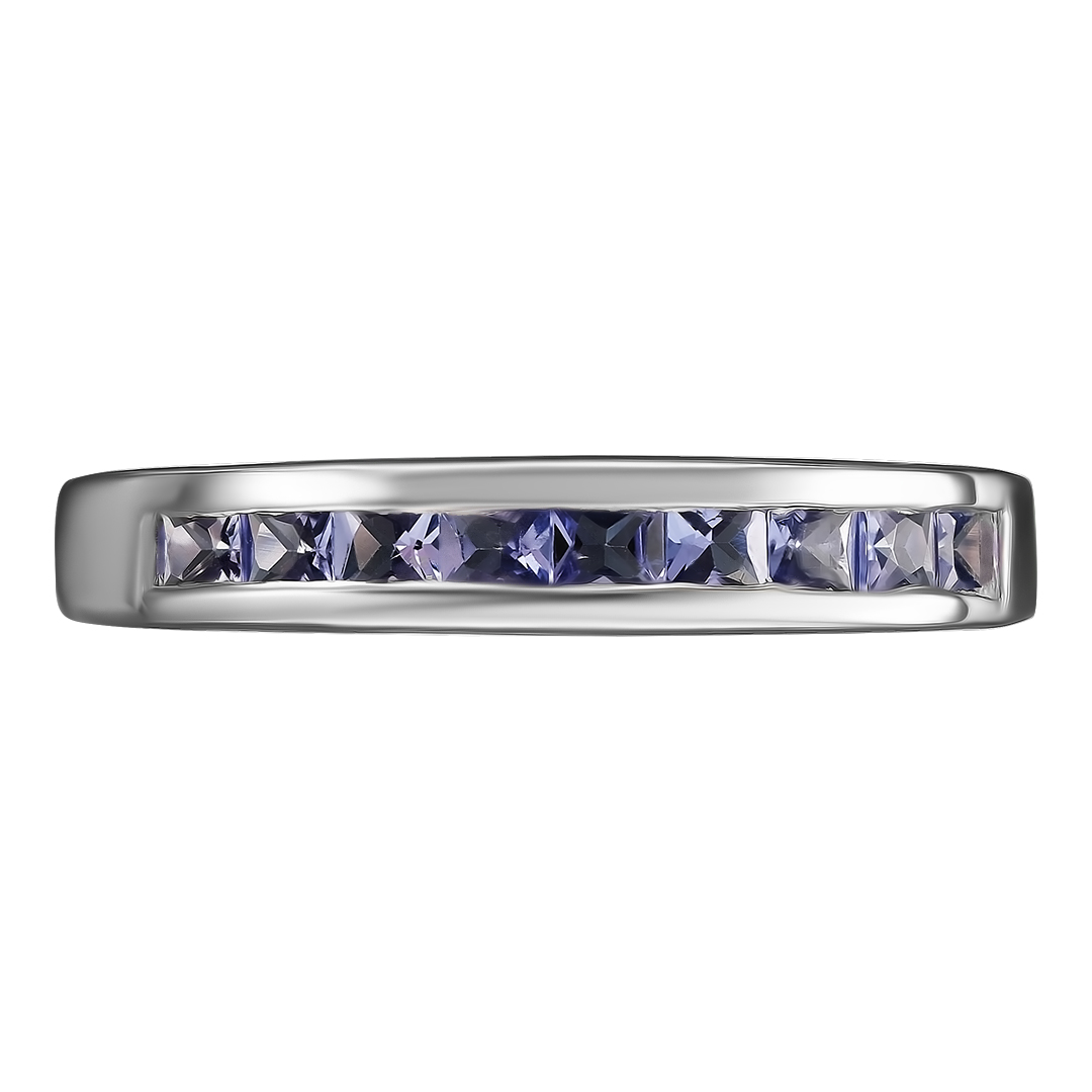 Серебряное кольцо 925 пробы; вставки 9 Танзанит 0,86ct;