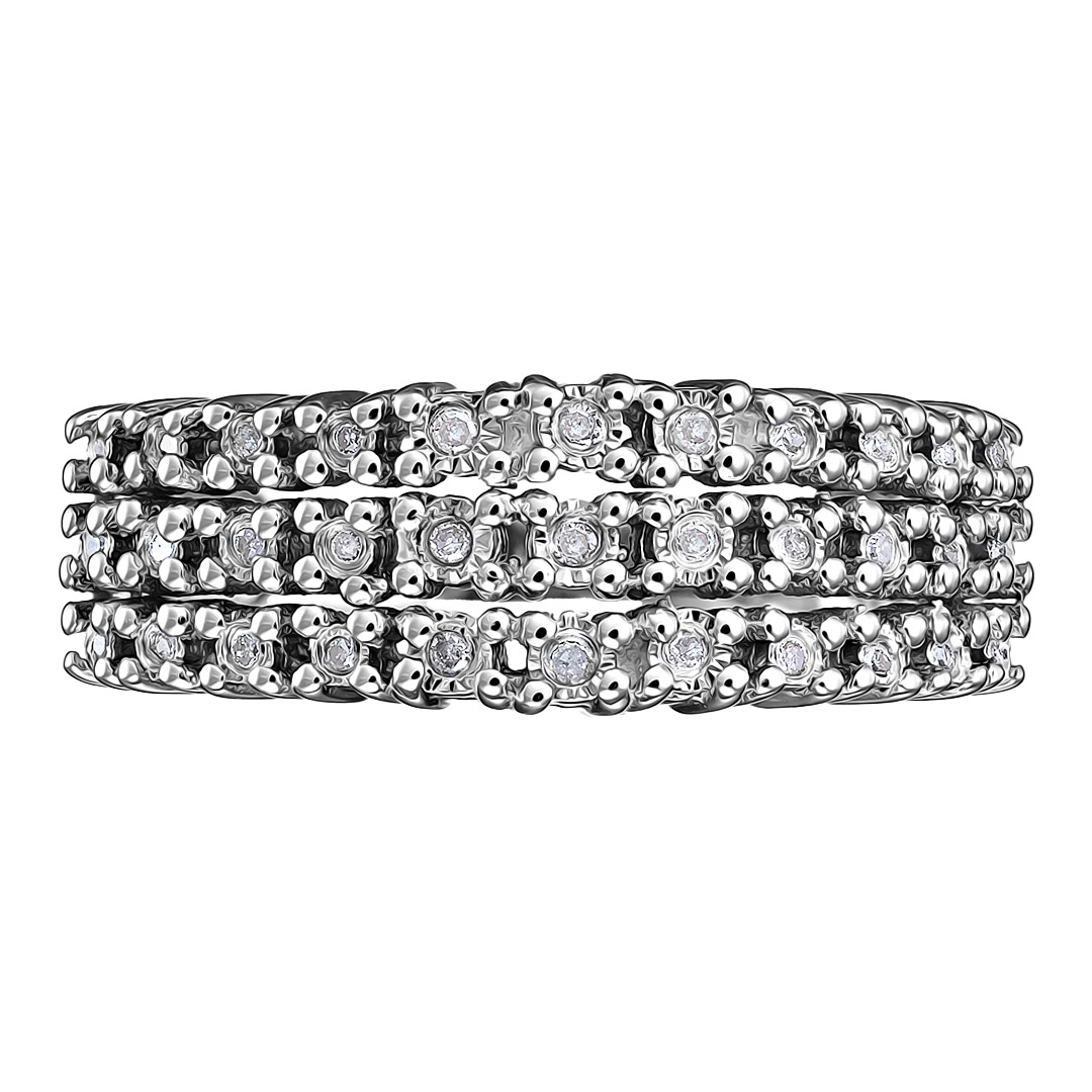 Серебряное кольцо 925 пробы; вставки 33 Бр.Кр-17 0,112ct. 4/3