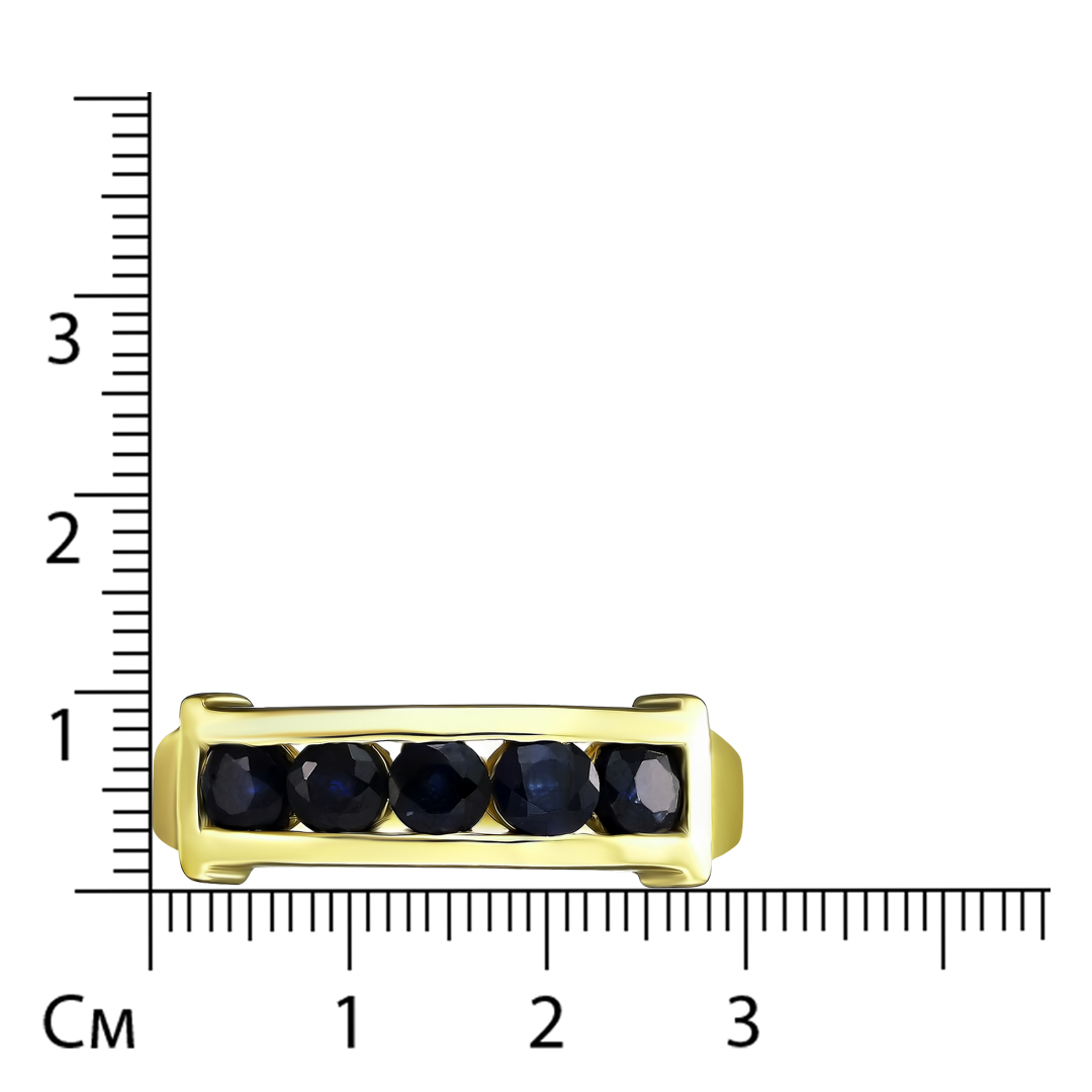Серебряное кольцо 925 пробы; вставки 5 Сапфир 1,9ct. U/2