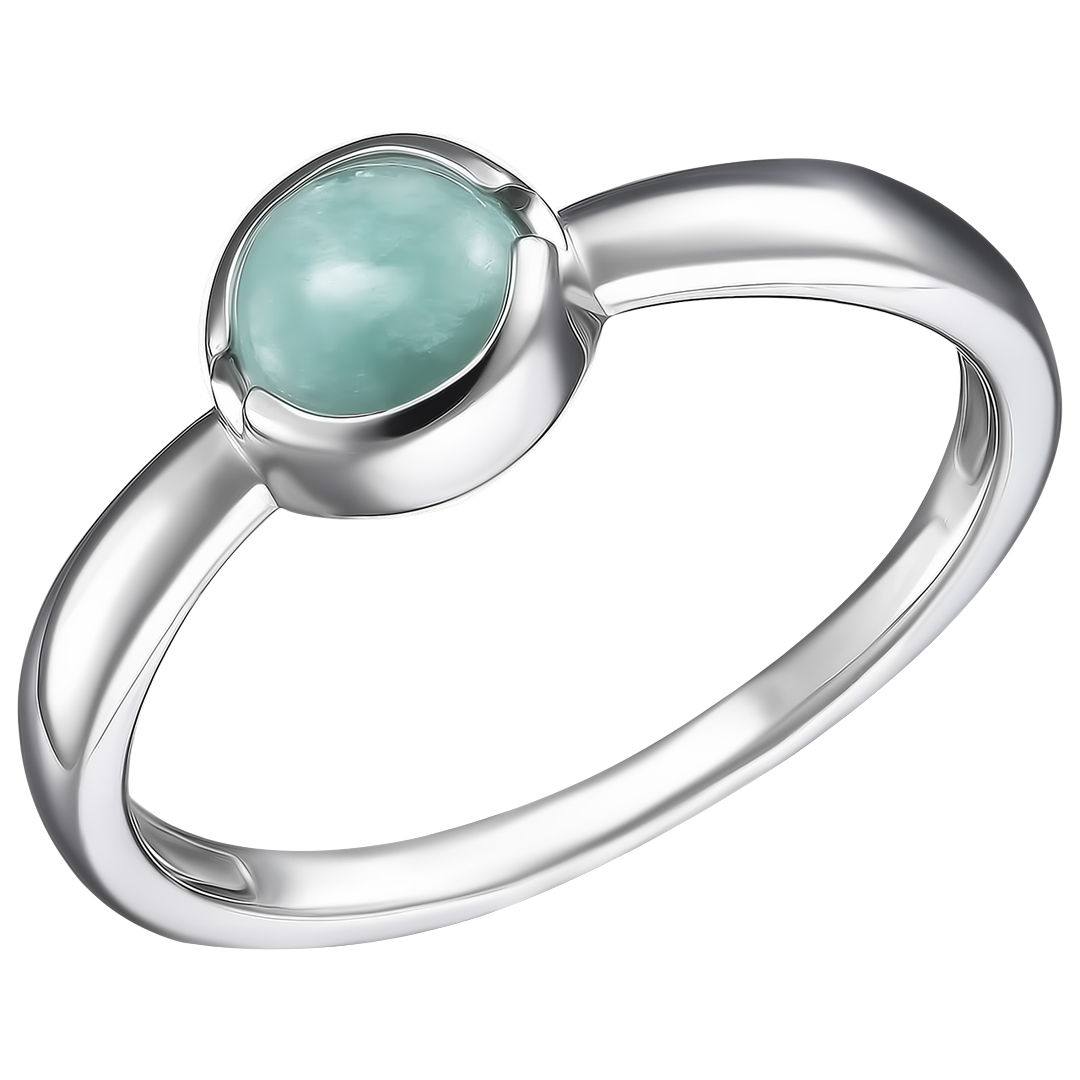 Серебряное кольцо 925 пробы; вставки 1 Амазонит;