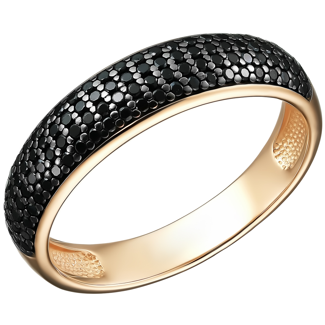 Серебряное кольцо 925 пробы; чернение; вставки 100 Шпинель черная;
