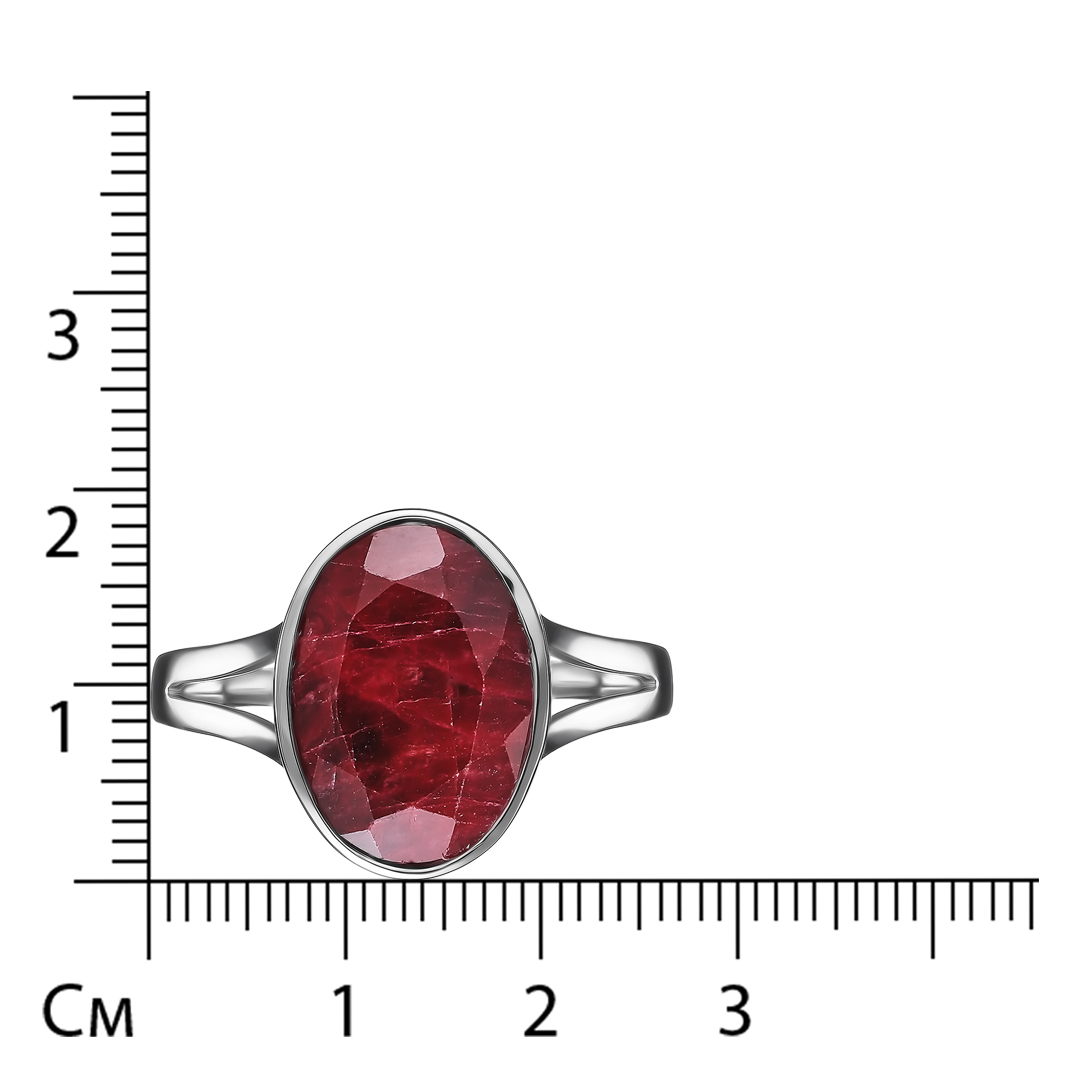 Серебряное кольцо 925 пробы; вставки 1 Корунд красный 7,15ct;