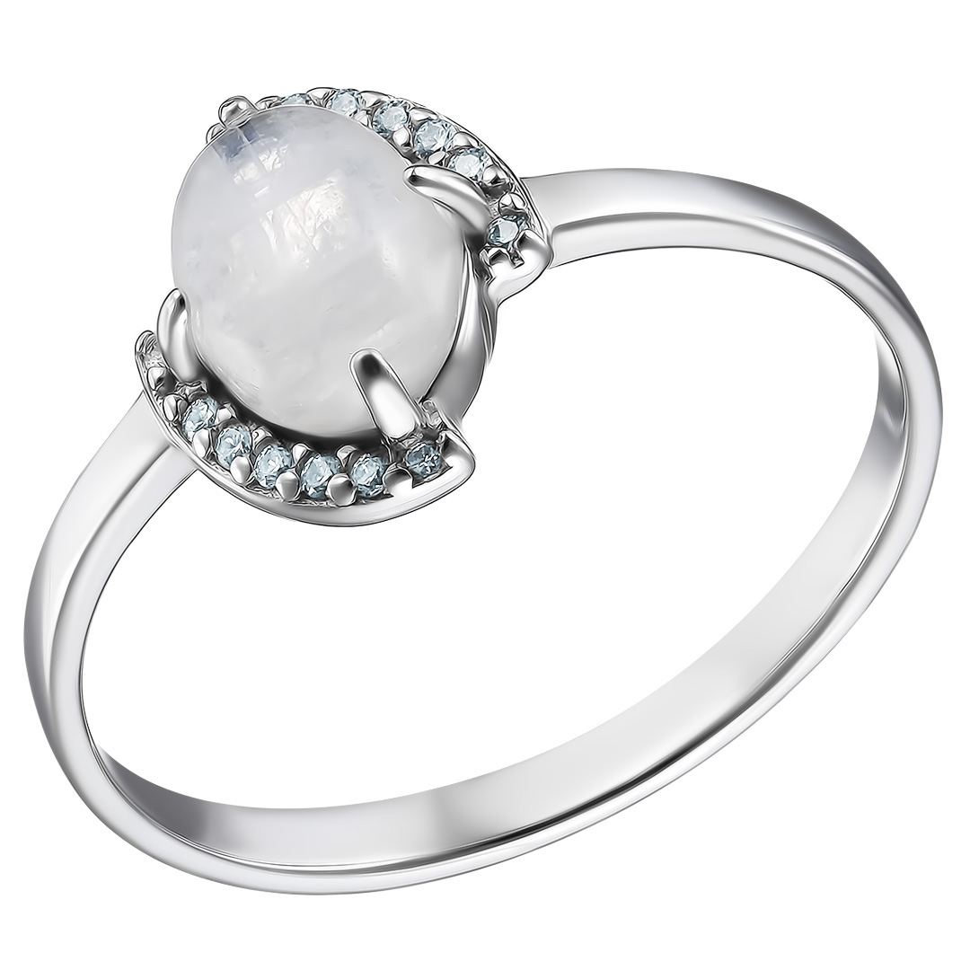 Серебряное кольцо с лунным камнем