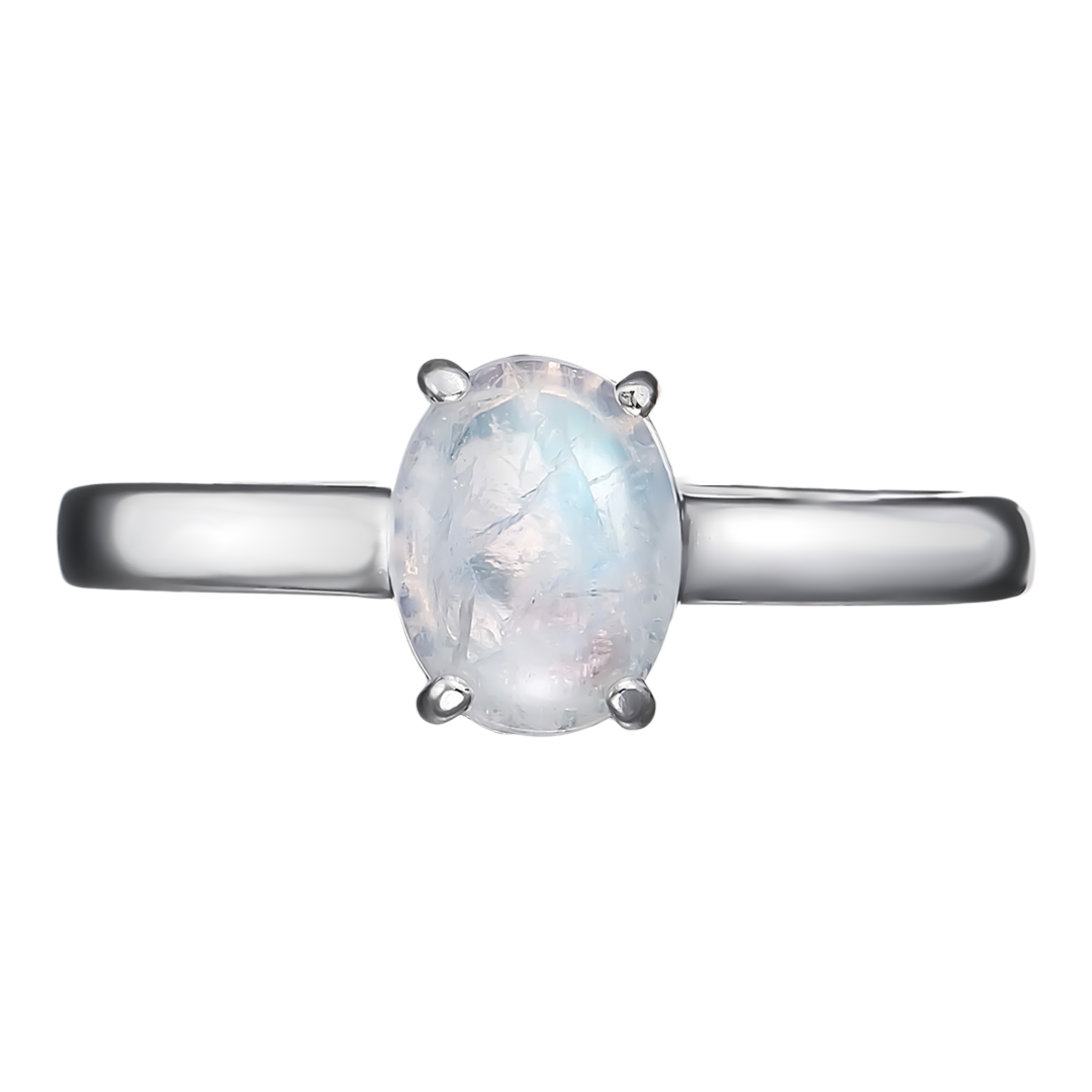 Серебряное кольцо 925 пробы; вставки 1 Лунный камень;