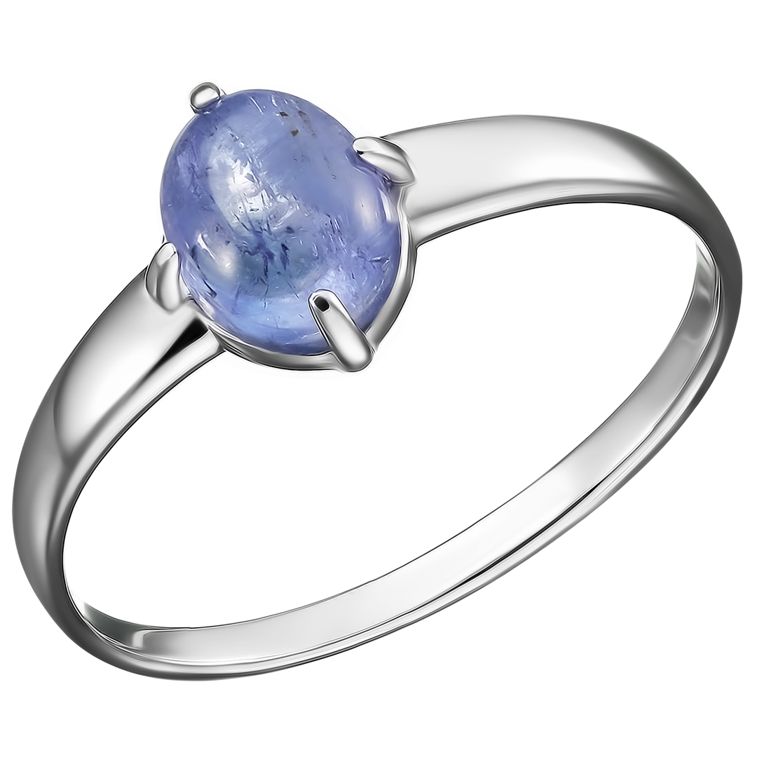 Серебряное кольцо 925 пробы; вставки 1 Танзанит;