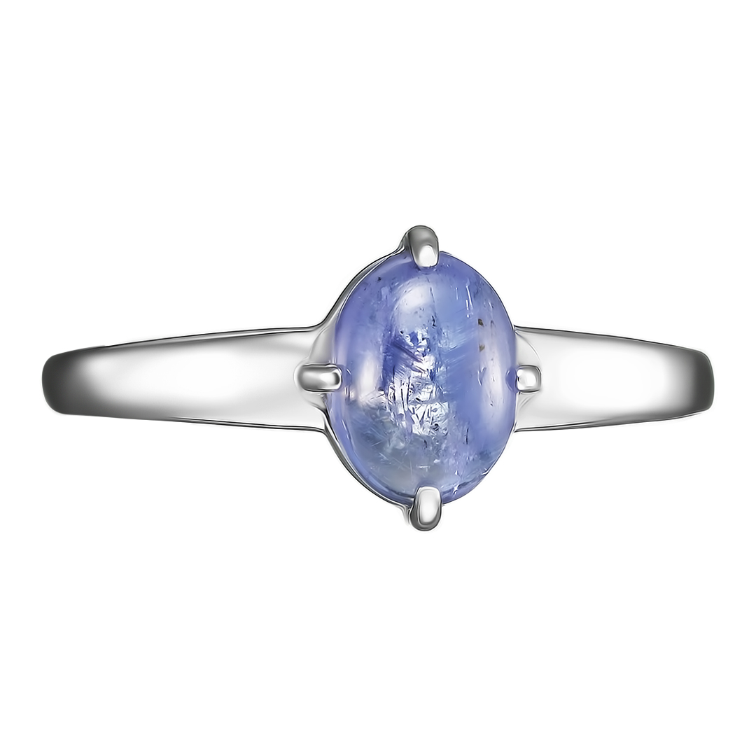 Серебряное кольцо 925 пробы; вставки 1 Танзанит;