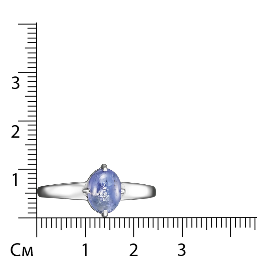 Серебряное кольцо 925 пробы; вставки 1 Танзанит;