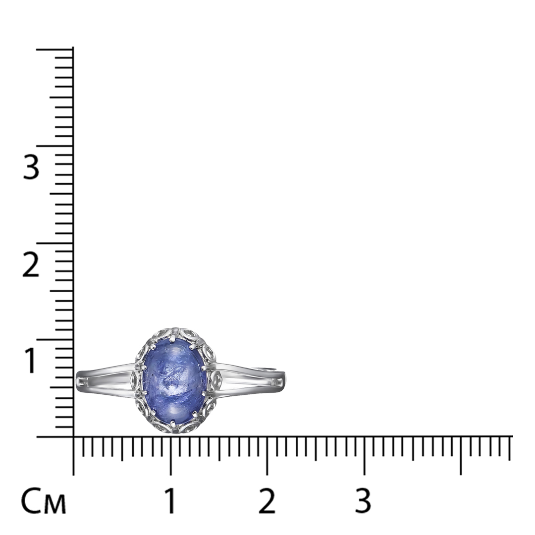 Серебряное кольцо 925 пробы; вставки 1 Танзанит;
