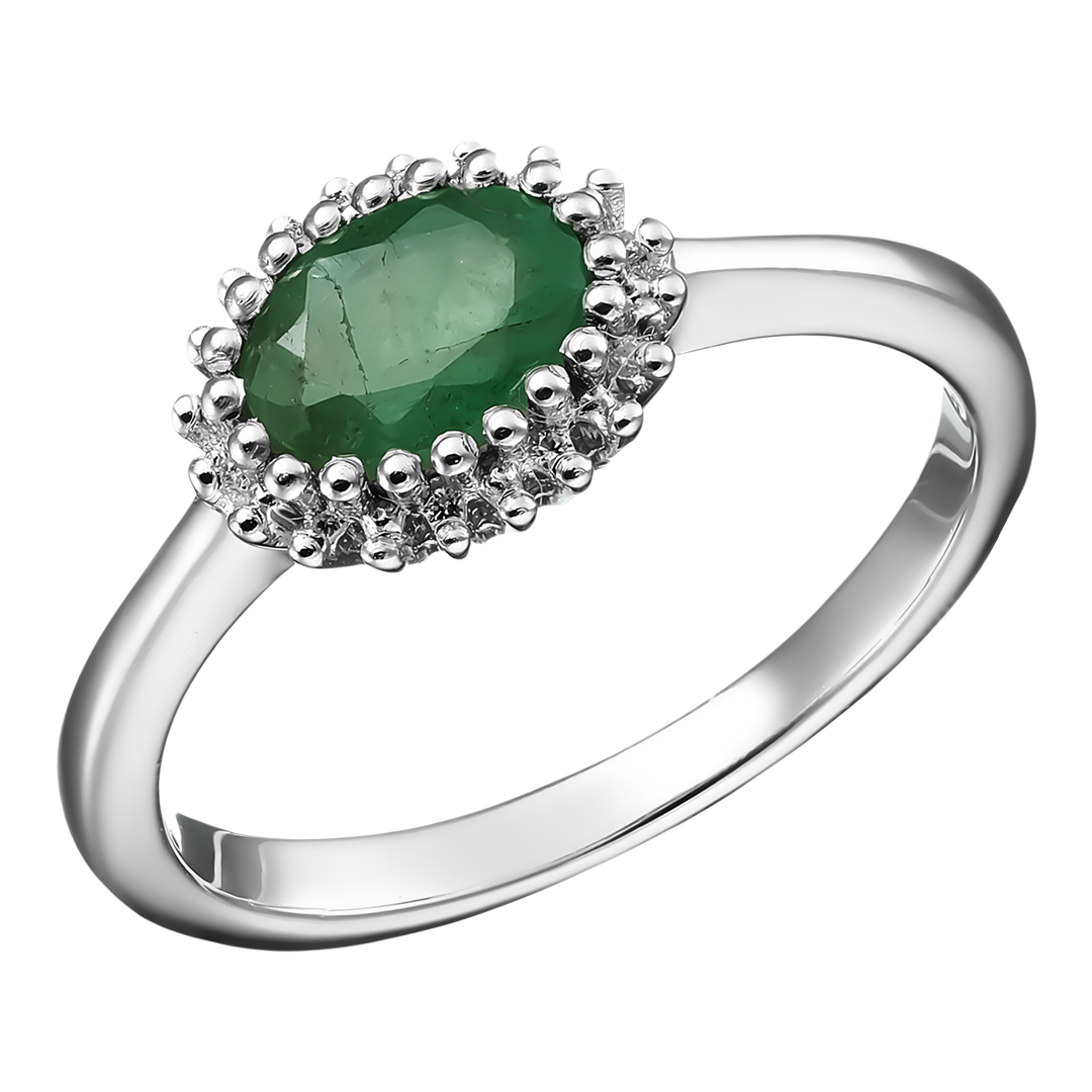 Серебряное кольцо с изумрудом