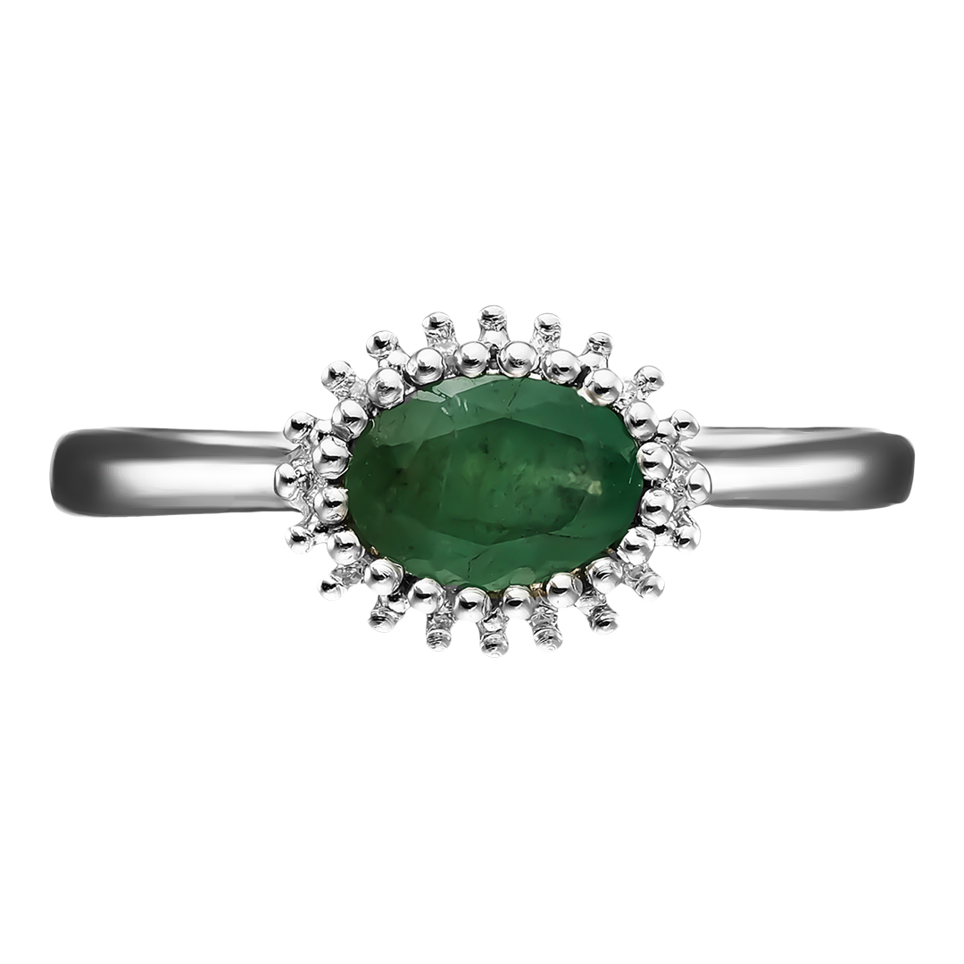 Серебряное кольцо с изумрудом