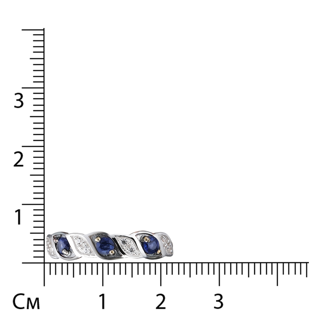 Серебряное кольцо с сапфирами