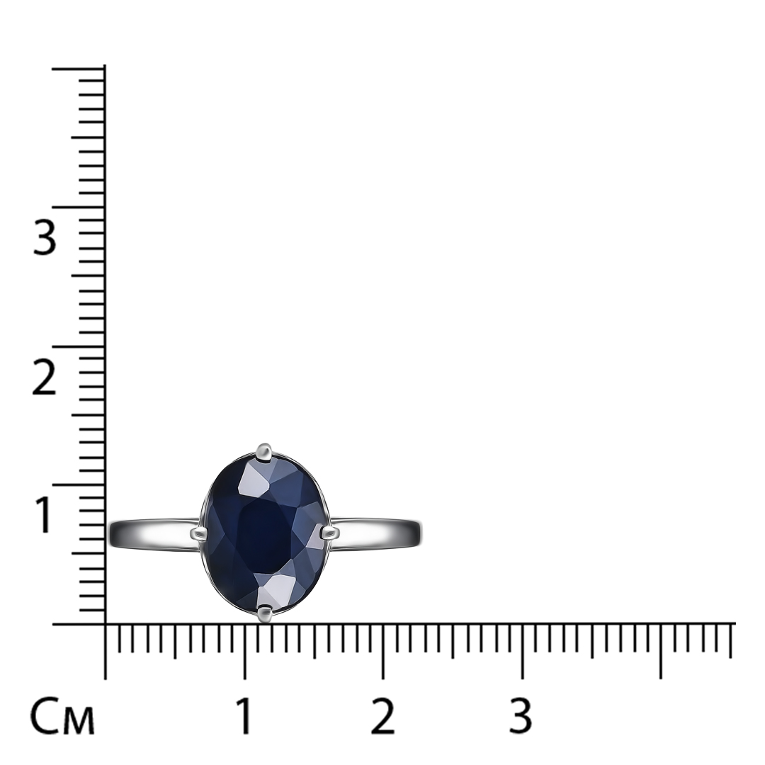 Серебряное кольцо 925 пробы; вставки 1 Сапфир U/2 3,147