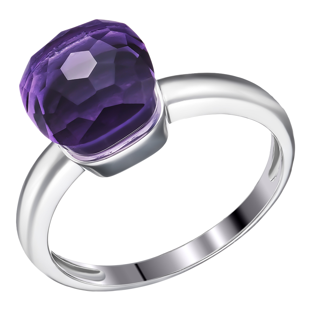 Серебряное кольцо 925 пробы; вставки 1 Аметист;