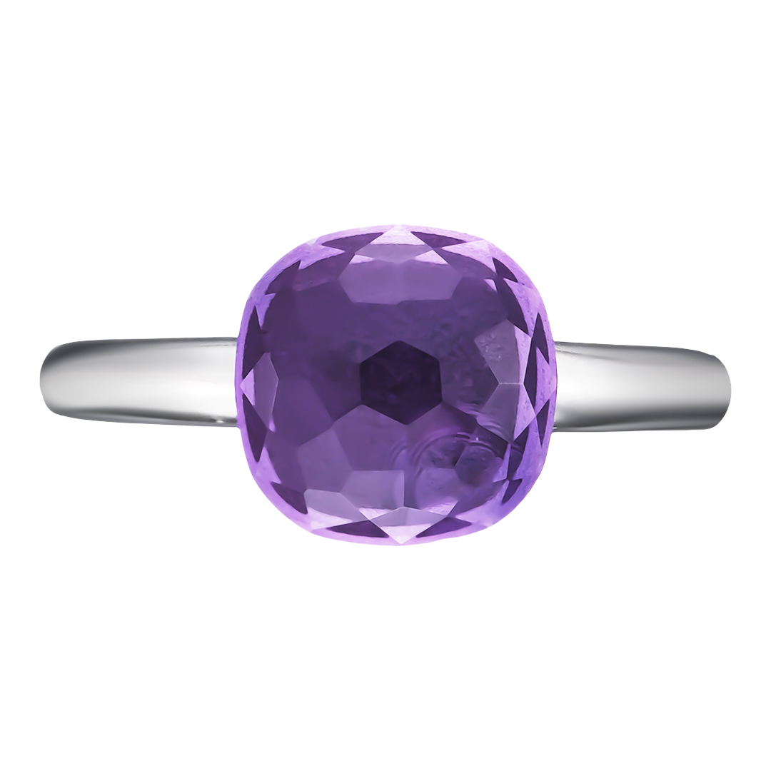 Серебряное кольцо 925 пробы; вставки 1 Аметист;