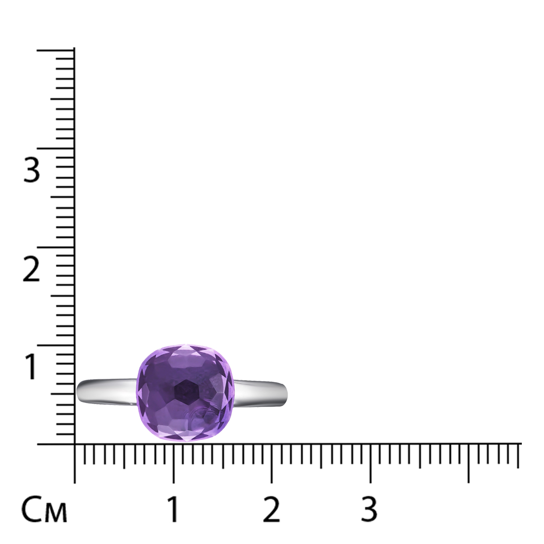 Серебряное кольцо 925 пробы; вставки 1 Аметист;