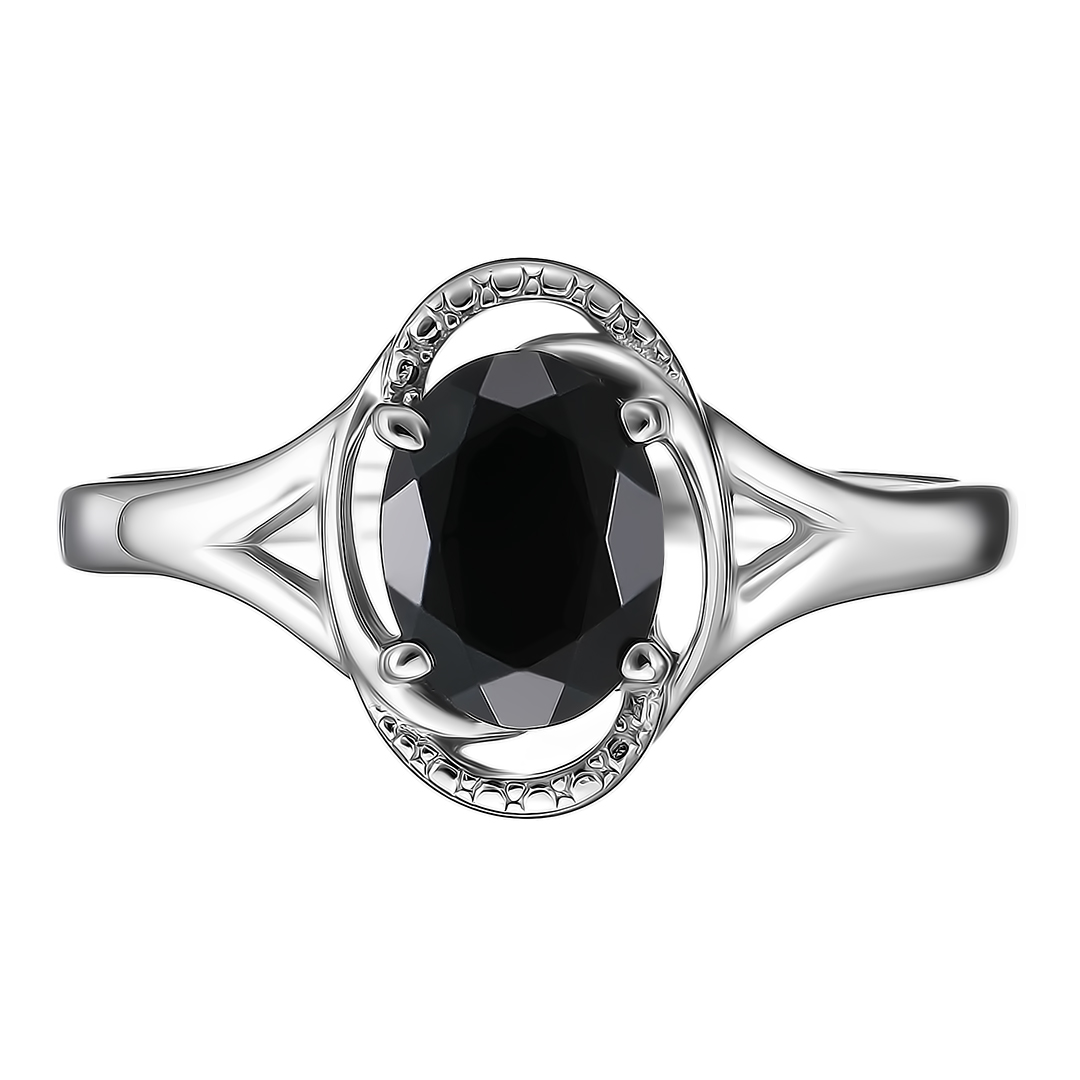 Серебряное кольцо 925 пробы; вставки 1 Турмалин черный;