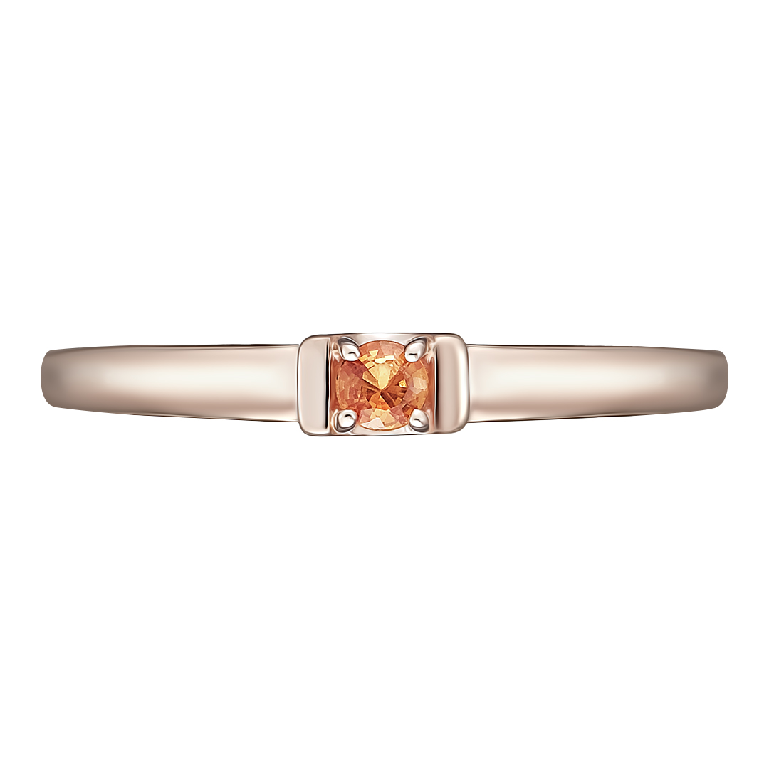 Серебряное кольцо 925 пробы; вставки 1 Сапфир оранж.;