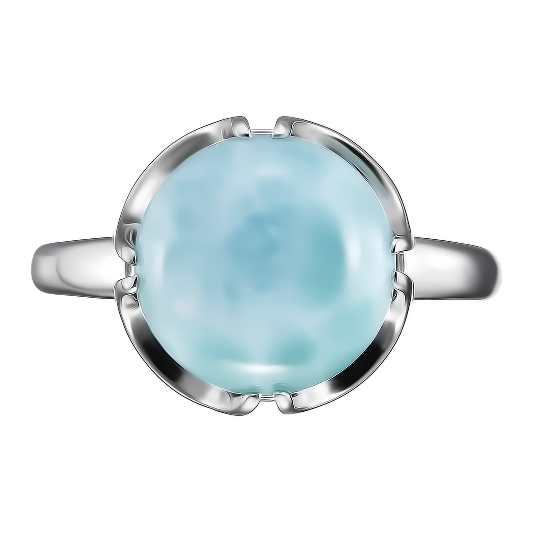 Серебряное кольцо 925 пробы; вставки 1 Ларимар нат.;