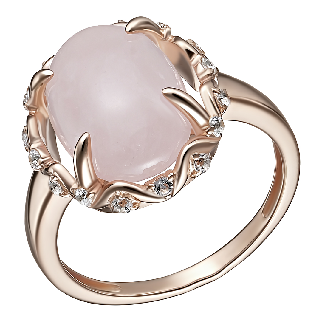 Серебряное кольцо с розовым кварцем
