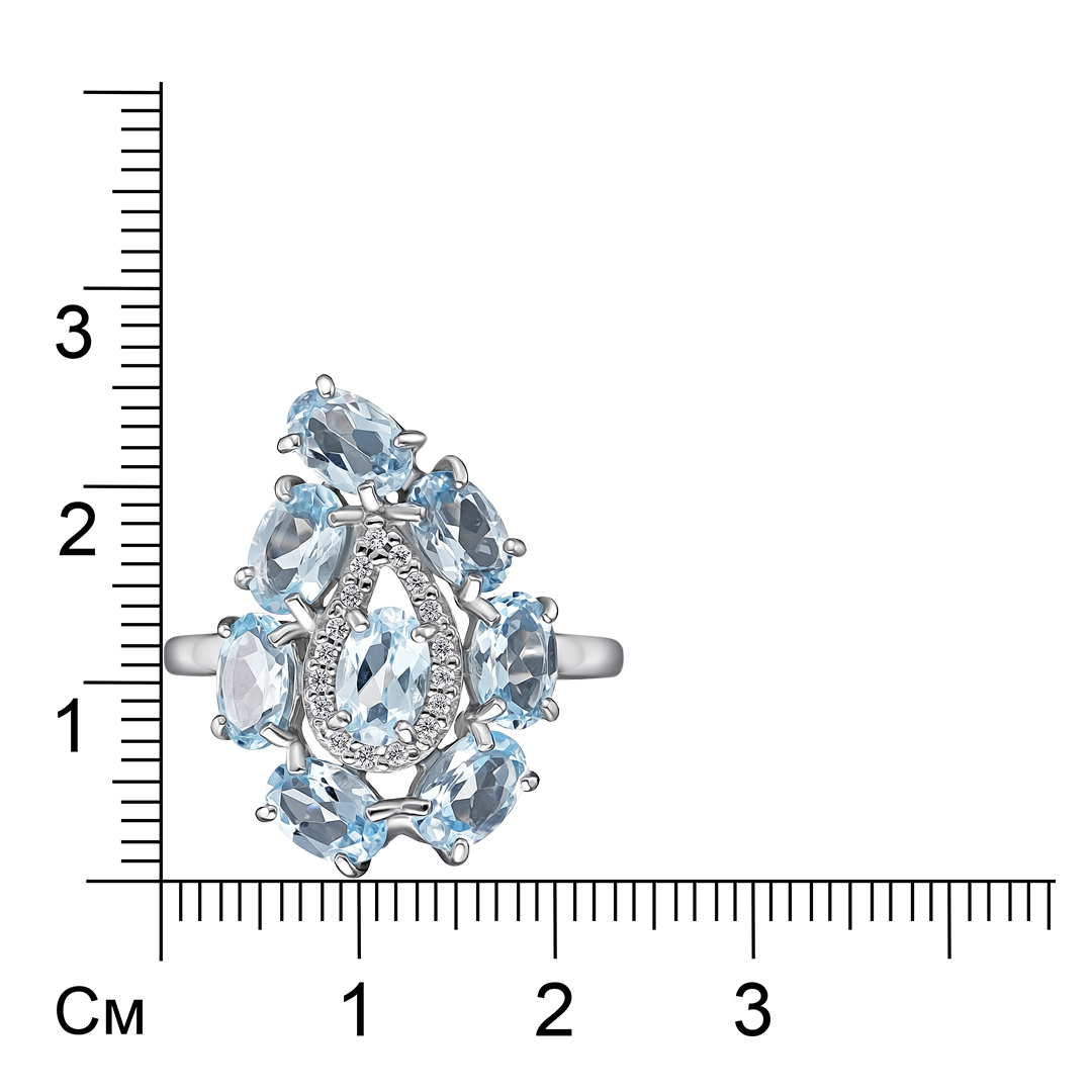 Серебряное кольцо с топазами Sky