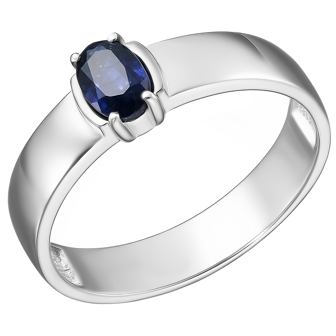 Серебряное кольцо 925 пробы; вставки 1 Сапфир 0,681 F/2;