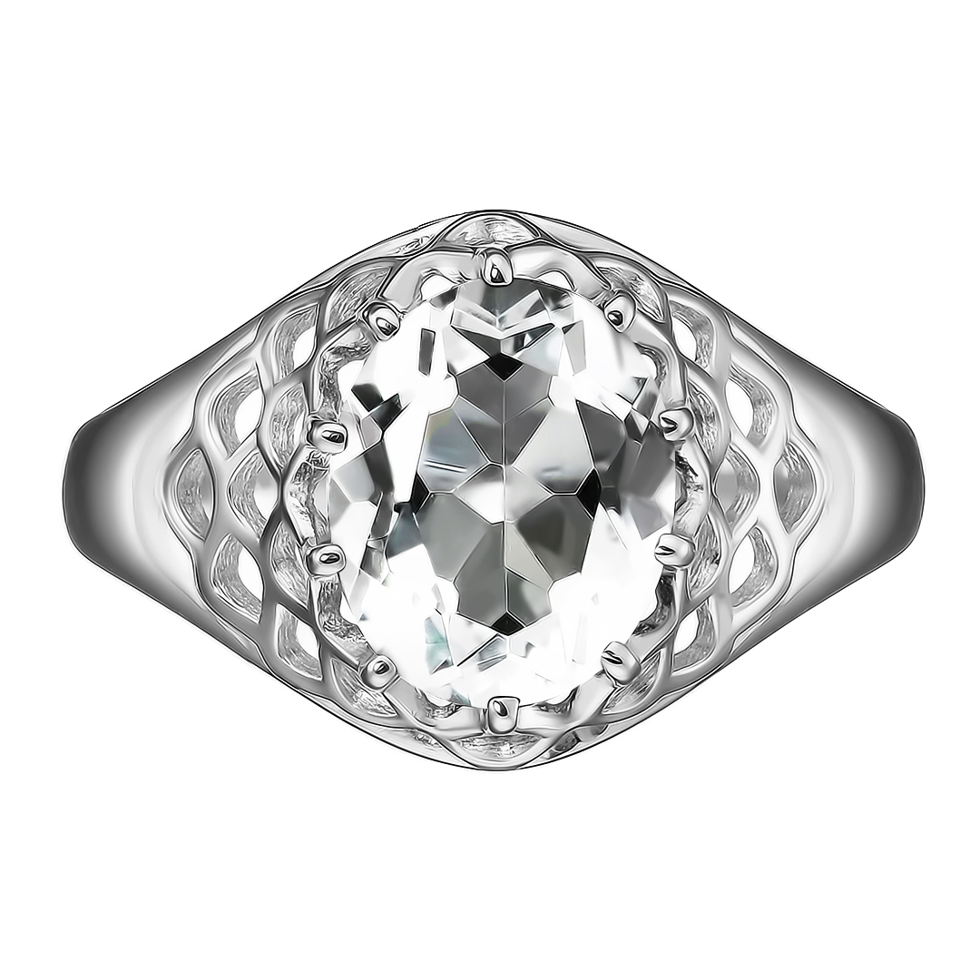 Серебряное кольцо с горным хрусталем
