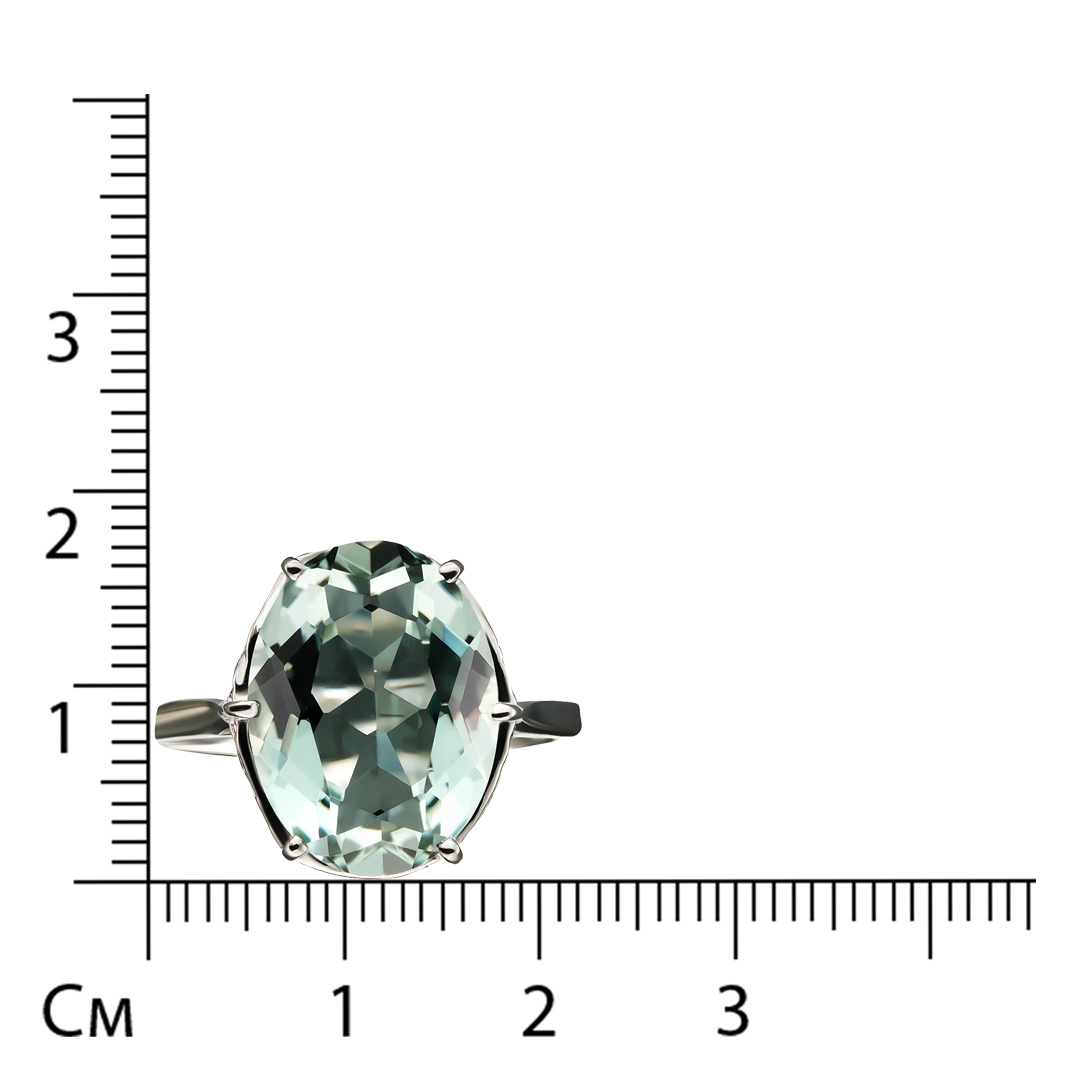 Серебряное кольцо 925 пробы; вставки 1 Празиолит;