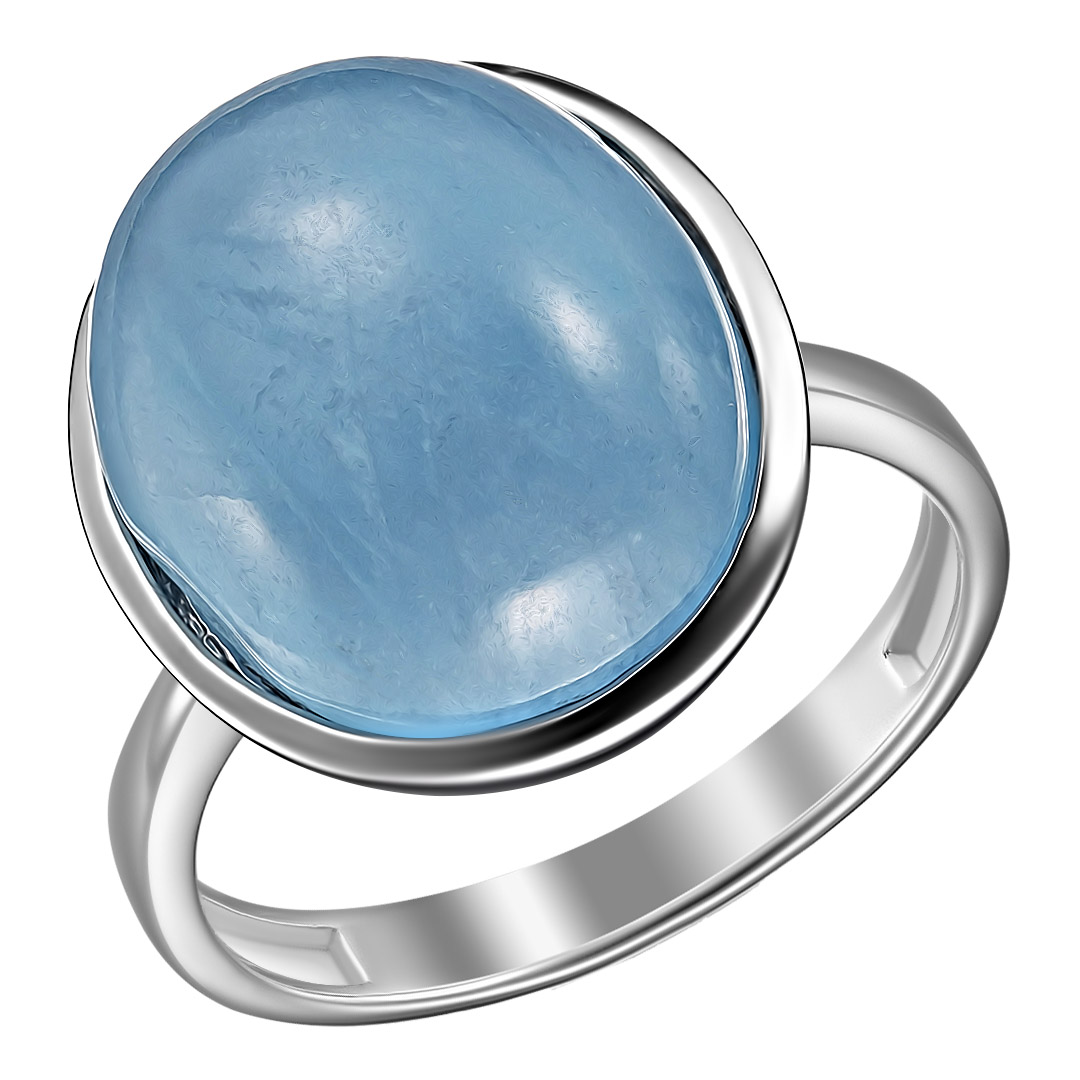 Серебряное кольцо 925 пробы; вставки 1 Аквамарин 9,0ct;