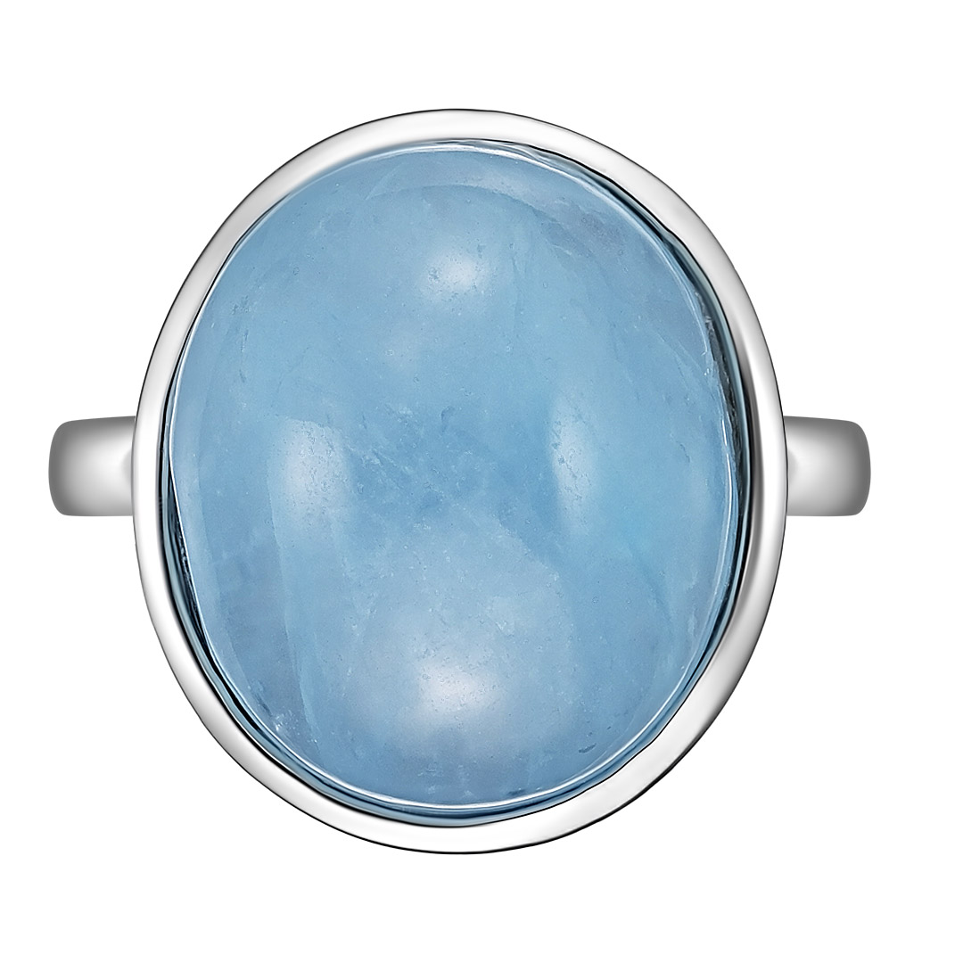 Серебряное кольцо 925 пробы; вставки 1 Аквамарин 9,0ct;