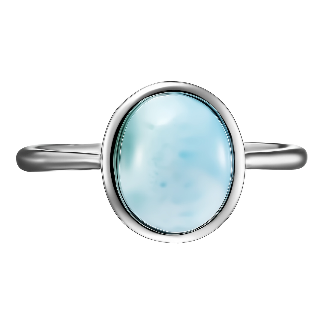 Серебряное кольцо 925 пробы; вставки 1 Ларимар 3,07 ct;