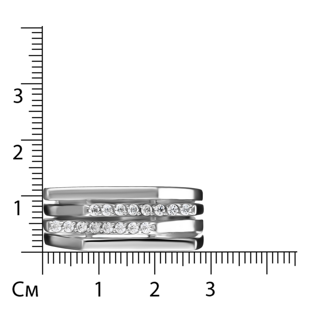 Серебряное кольцо 925 пробы; вставки 16 Фианит бесцв.;