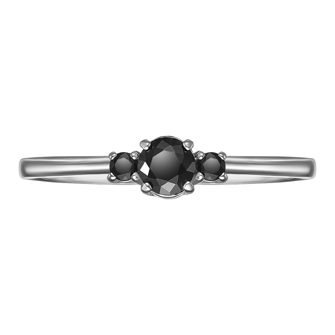 Серебряное кольцо 925 пробы; вставки 3 Шпинель черн.;