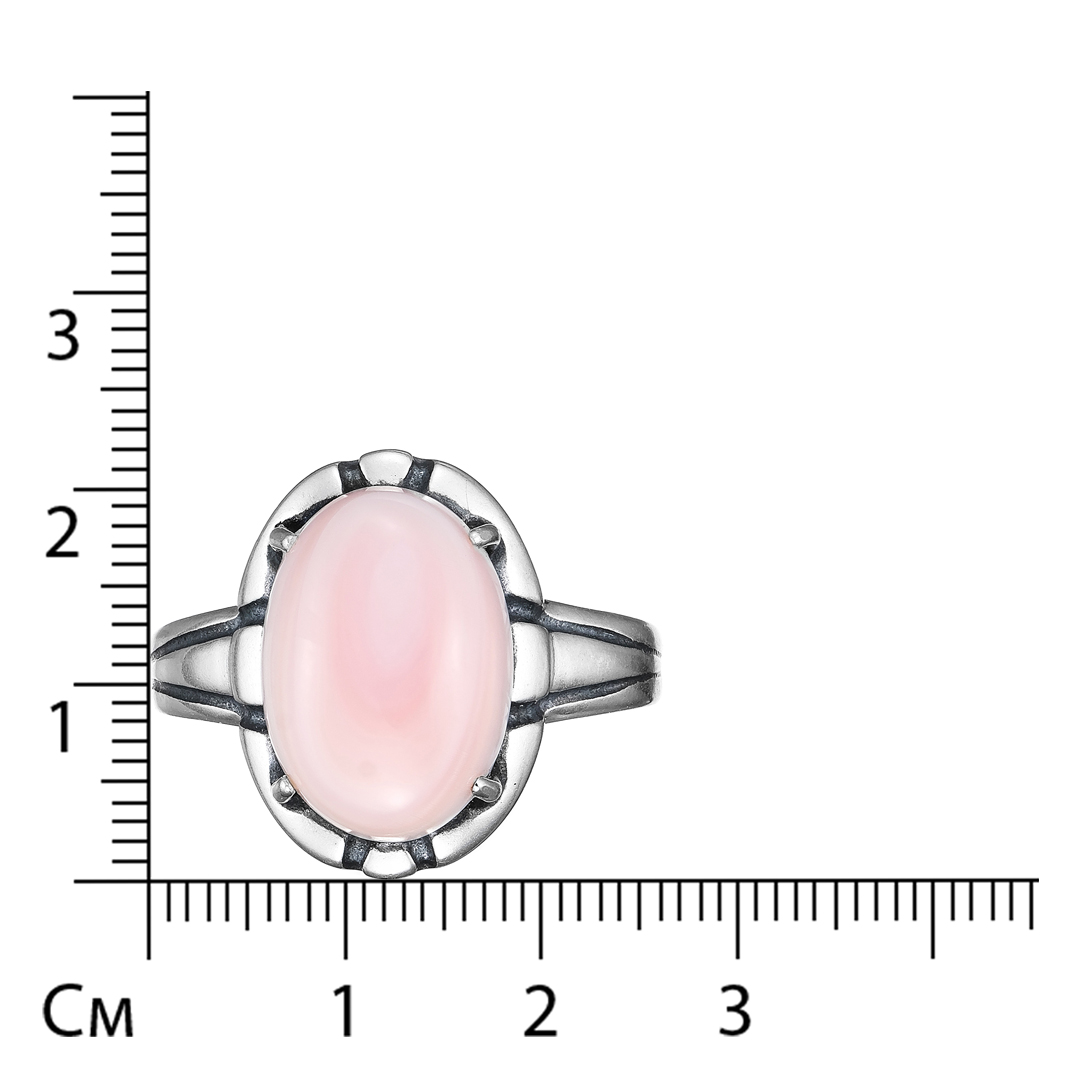 Серебряное кольцо 925 пробы; оксидирование; вставки 1 Коралл;