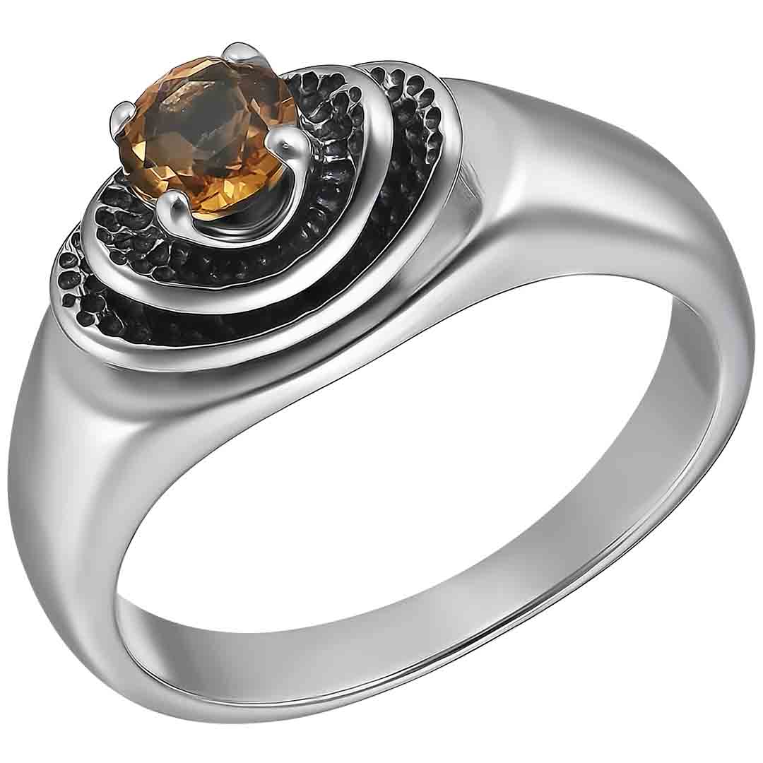Серебряное кольцо с цитрином