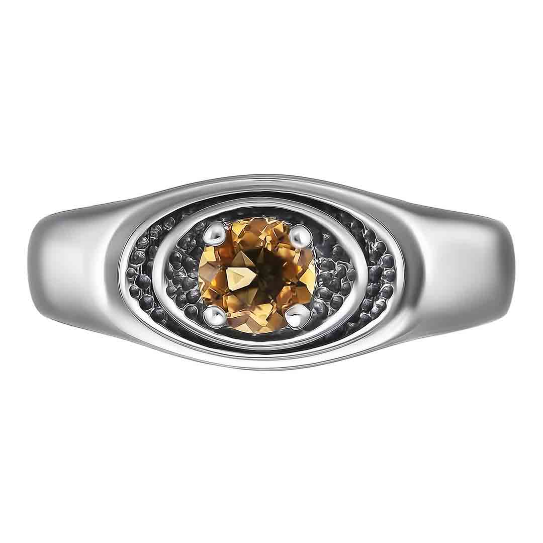 Серебряное кольцо с цитрином