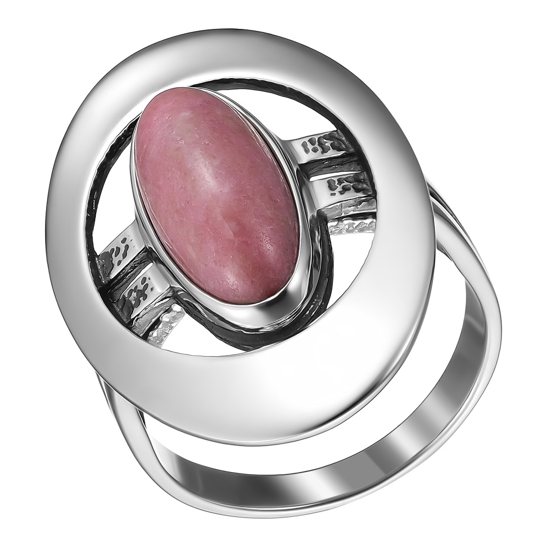 Серебряное кольцо 925 пробы; оксидирование; вставки 1 Тулит;