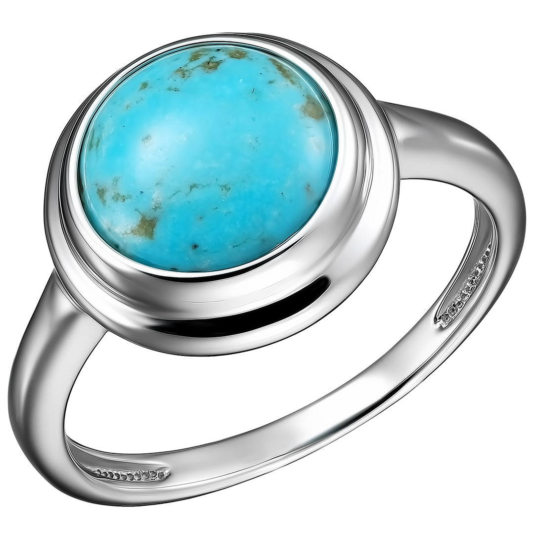 Серебряное кольцо 925 пробы; вставки 1 Бирюза Тибет;